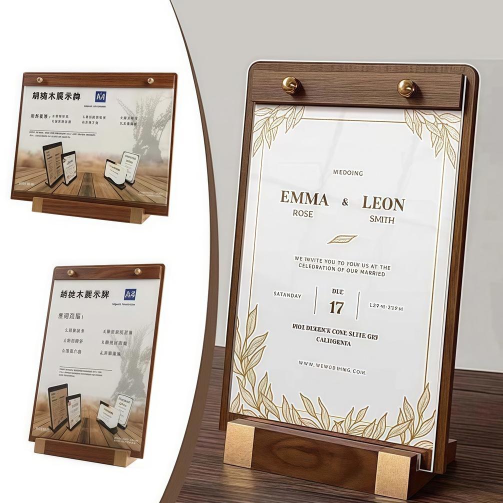 READY Stand Menu Menu Kayu Wood Sign Holder Stand Kalender Menu Holder Tempat Menu Berdiri