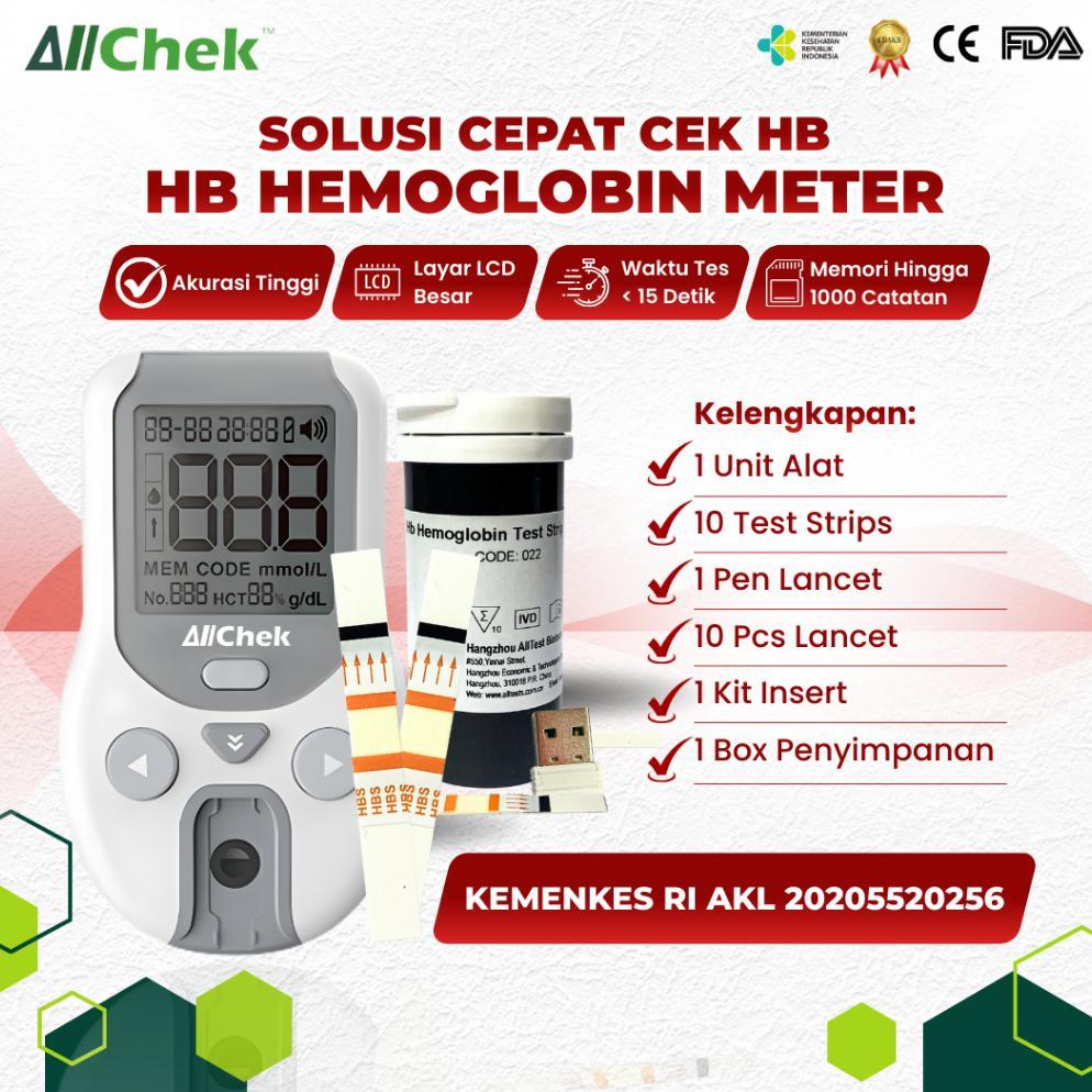 READY ALLCHEK Hemoglobin HB Test Meter OHBS-411 Alat Tes Hemoglobin Digital Akurat