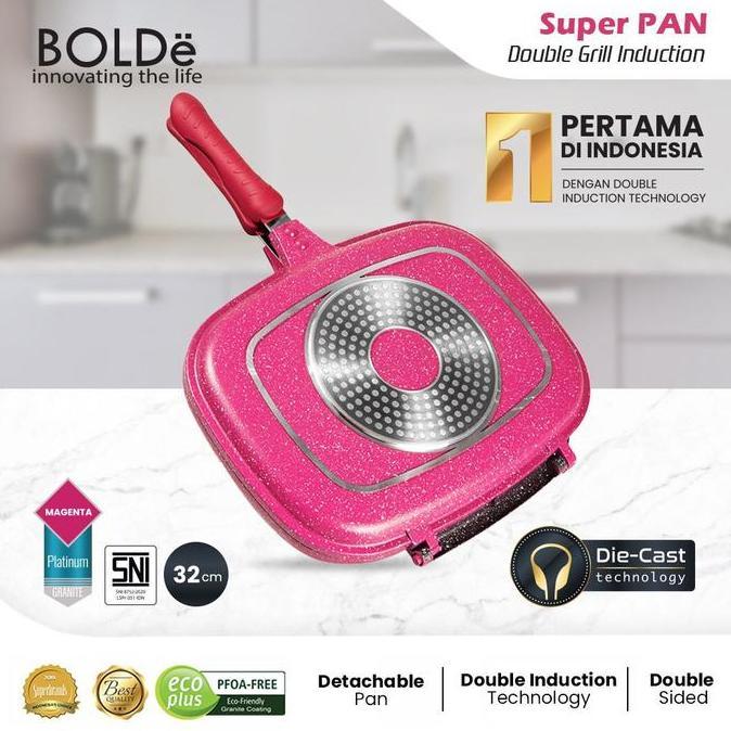 BOLDe Double Grill Induction Pan 32cm (Pemanggang)