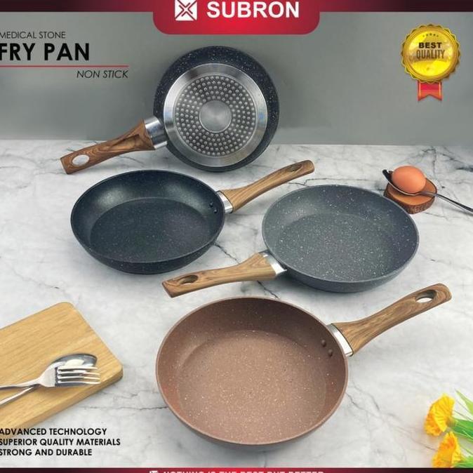 SUBRON FRYING PAN MEDICAL STONE Non-Stick Kompor Induksi Anti Lengket