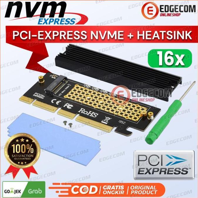 NEW PCIE NVME M.2 SSD to PCIE X16 Expansion Card + Heat sink