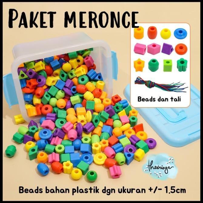 Paket Meronce Anak Paud Prasekolah Aktivitas Belajar Mainan Montessori