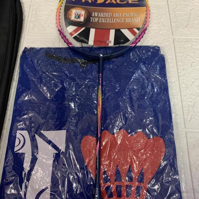 Raket Badminton Pro Ace Carbon Pro 1 Full Set Komplit +Tas Original