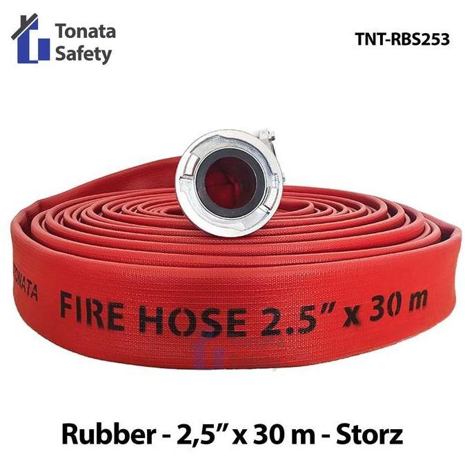 Fire Hose Rubber Storz Tonata 2.5" X 30 M Selang Pemadam Kebakaran 30 Meter Selang Fire Hose Rubber 