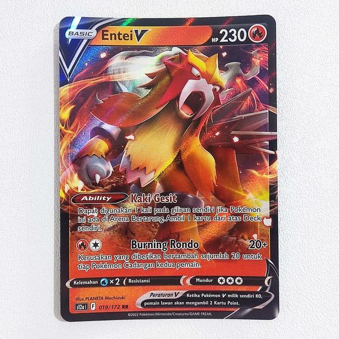 Entei V RR 019/172 S12a - Kartu Pokemon Indonesia