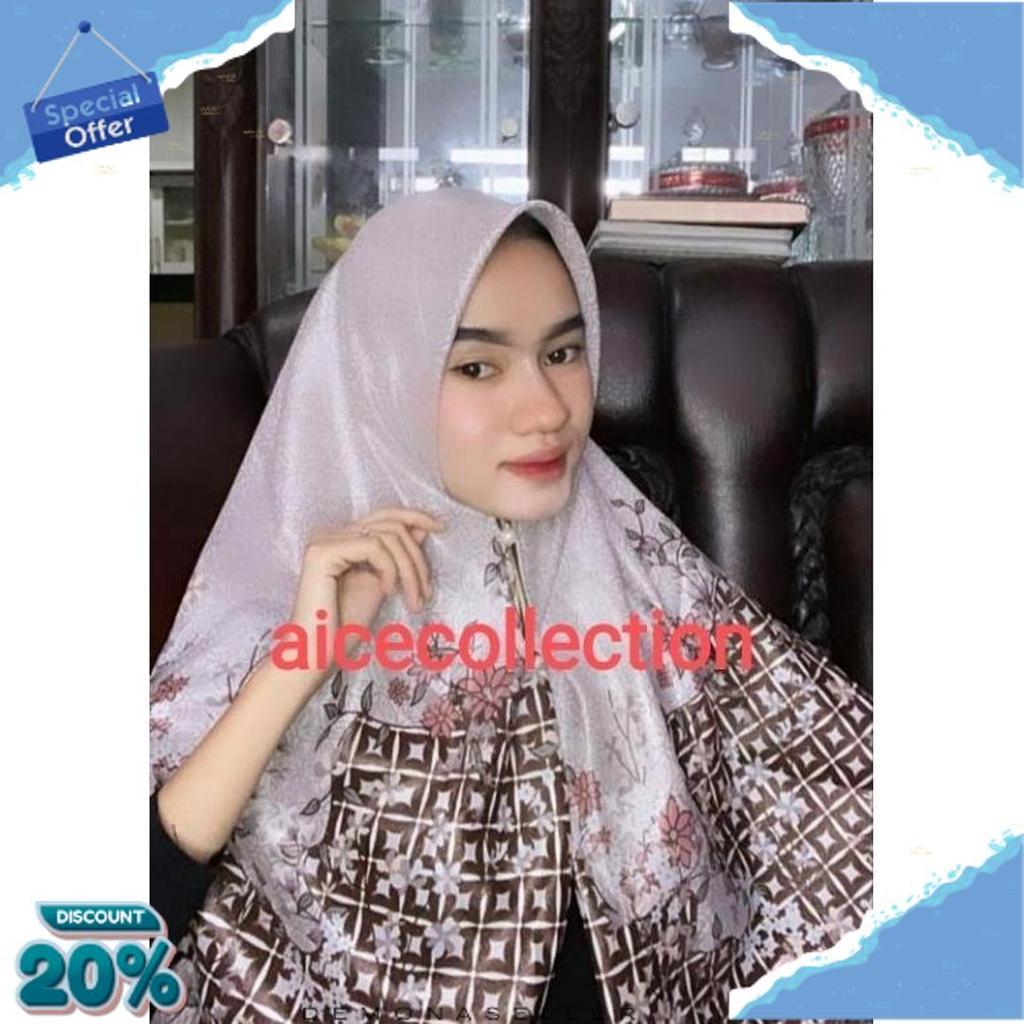 Segiempat Luxury Glamor Zipper/Kerudung Luxury Sleting By Umama