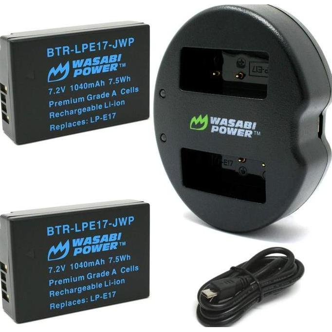 TERBARU - Wasabi Power Battery & Charger for Canon LP-E17 LPE17 E17 Baterai EOS 77D 200D 200Dii 200D