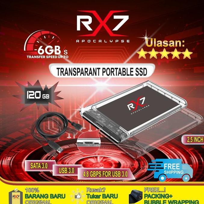 NEW Ssd external / portable / enclosure RX7 120GB USB 3.0 RESMI