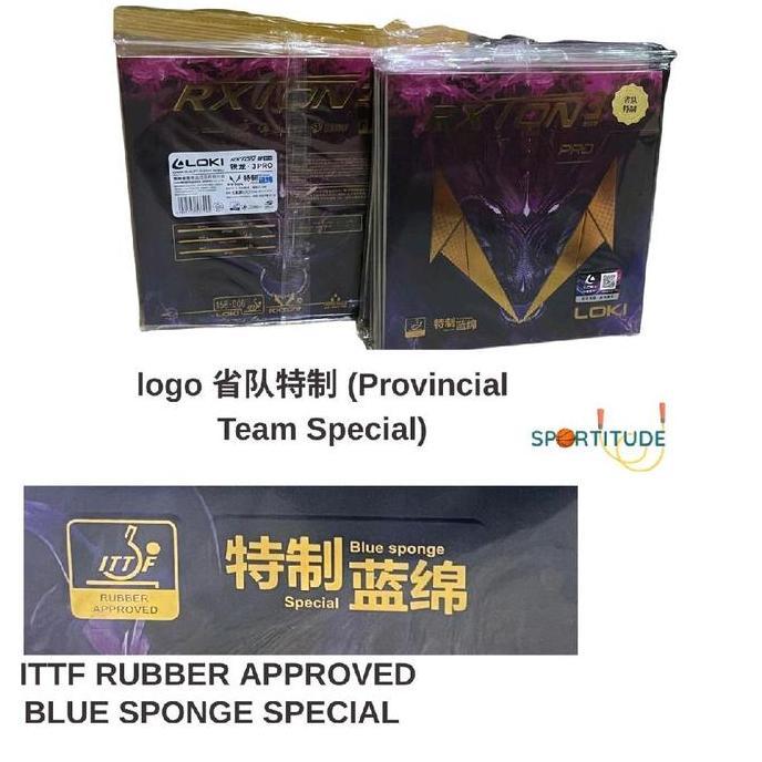 LOKI RXTON 3 PRO SPECIAL BLUE SPONGE KARET BAT PINGPONG LOKI ORIGINAL