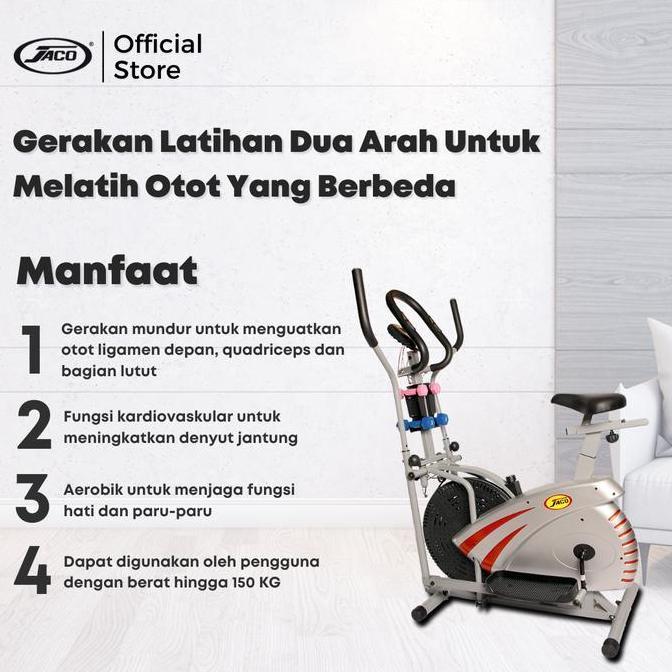 Promo Jaco Sepeda Olahraga Statis Dumbbell Eliptical Bike JC 820 Diskon