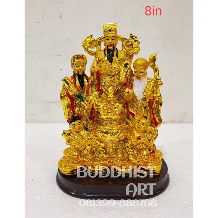 Pajangan Dewa Fuloso Fu Lo Shou dewa rejeki / tiga dewa rejeki 8 inch