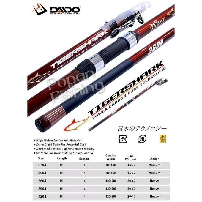 TERBARU - Joran Antena Daido Tiger Shark Surf 270 360 450 Stik Pancing Pasiran