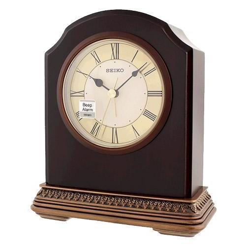 Jam meja / weker Seiko QXE018B - Wood (Alder) / Resin Case, Beep alarm