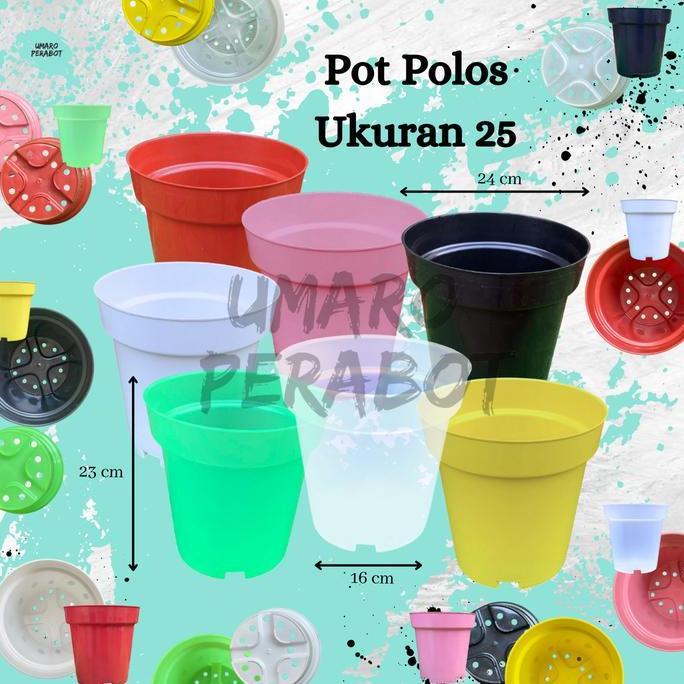 Pot Polos Ukuran 25 / Pot Tinggi / Pot Srondol / Pot Tanaman / Pot Bunga / Pot Plastik / Umaro Perab