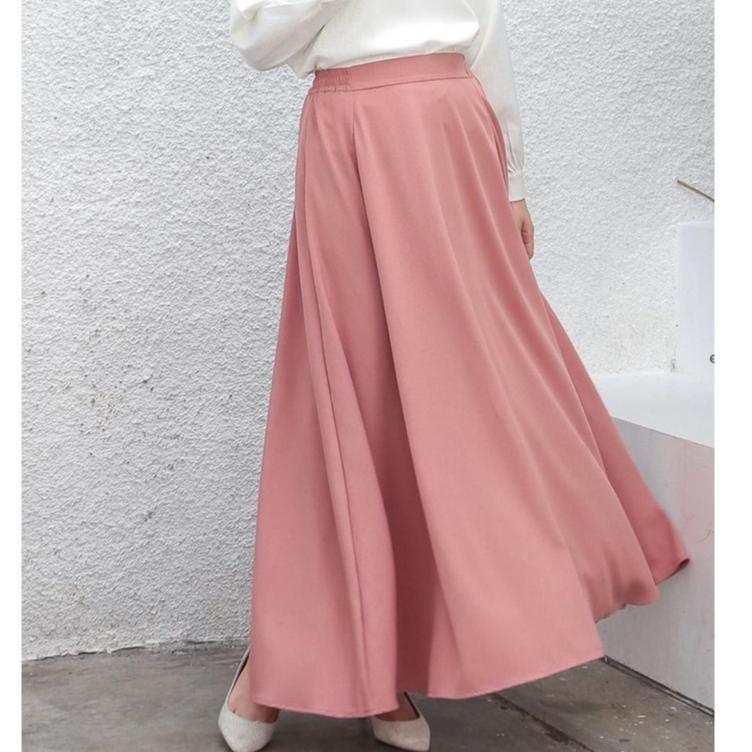 Spesial Ramadhan ROK POLOS A LINE / ROK SHAKILA / Flare A-line korean stlye | ROK A LINE POLOS | ROK