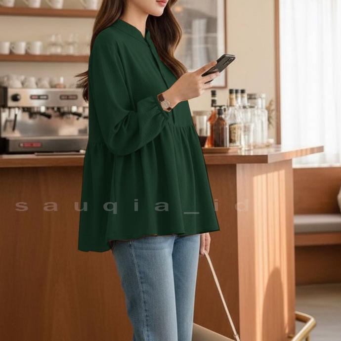 Siap Kirim Arina Blouse Katun Rayon Crinkle / Blouse Muslim Wanita