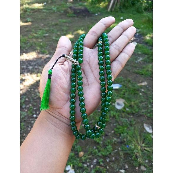 ig Promo Ramadhan Tasbih giok hijau asli 8mm tasbih batu giok hijau aceh tasbih giok original kalung