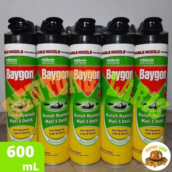 Baygon Aerosol 600 ml Obat Nyamuk Spray Semprot Citrus Fresh