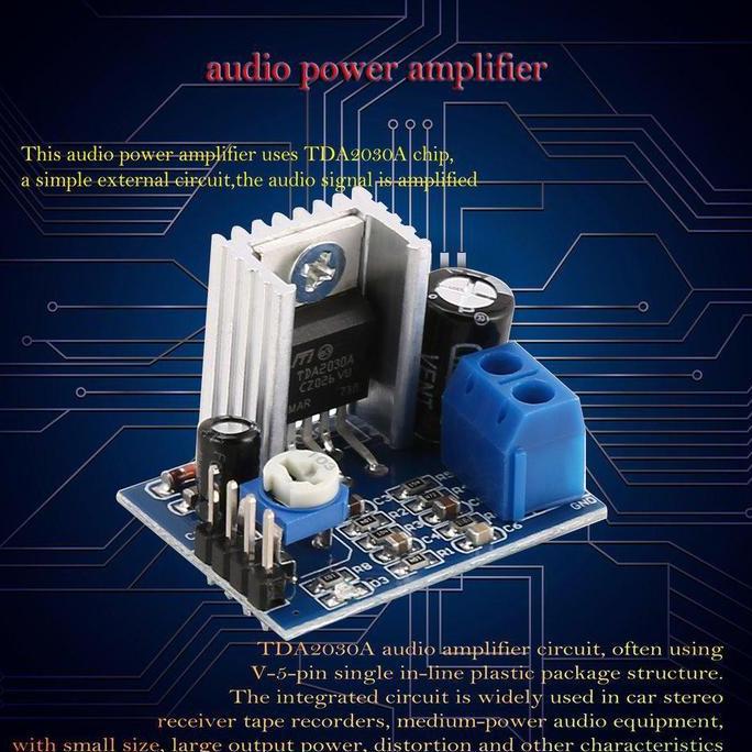 KIT PA. TDA2030 18W MONO + TERMINAL PCB INPUT 6 - 12VDC POWER AMPLIFIER IC TDA 2030 18 WATT