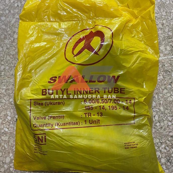 Ban Dalam Swallow 600 / 650 / 700 6.00 / 6.50 / 7.00 - 14 R14 L300 Traga Kualitas Terbaik Harga Term