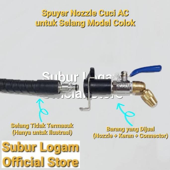 (PE) Nozzle Spuyer Cuci AC untuk Selang Model Colok Quick Release - Connect