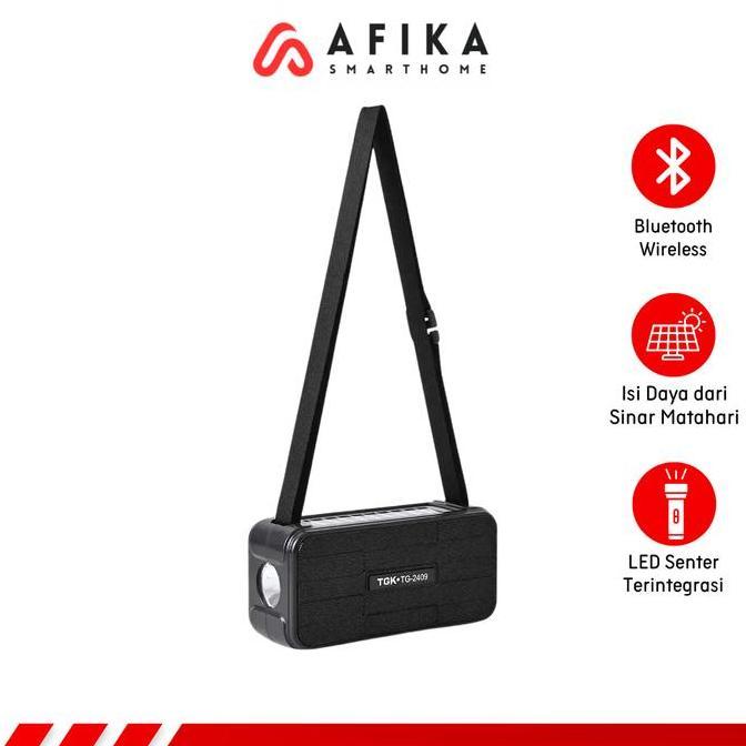 VERNIZCO Speaker Bluetooth Portable Solar Charging FM Radio with Senter LED