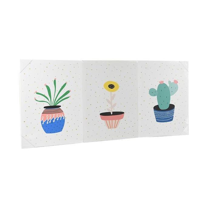 Promo Informa 30X40 cm Set 3 Pcs Hiasan Dinding Kanvas Tanaman Dekorasi Ruangan Pajangan Dinding Hia