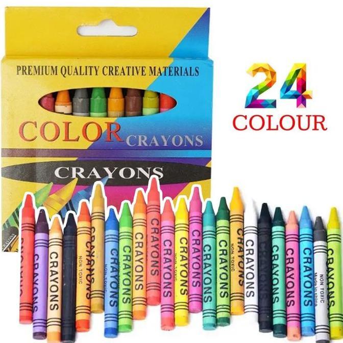 CHICKLEP Pensil Crayon Crayons Krayon  Pewarna Non Toxic Kecil Pocket Coloring 1 Set isi 24 Warna Al