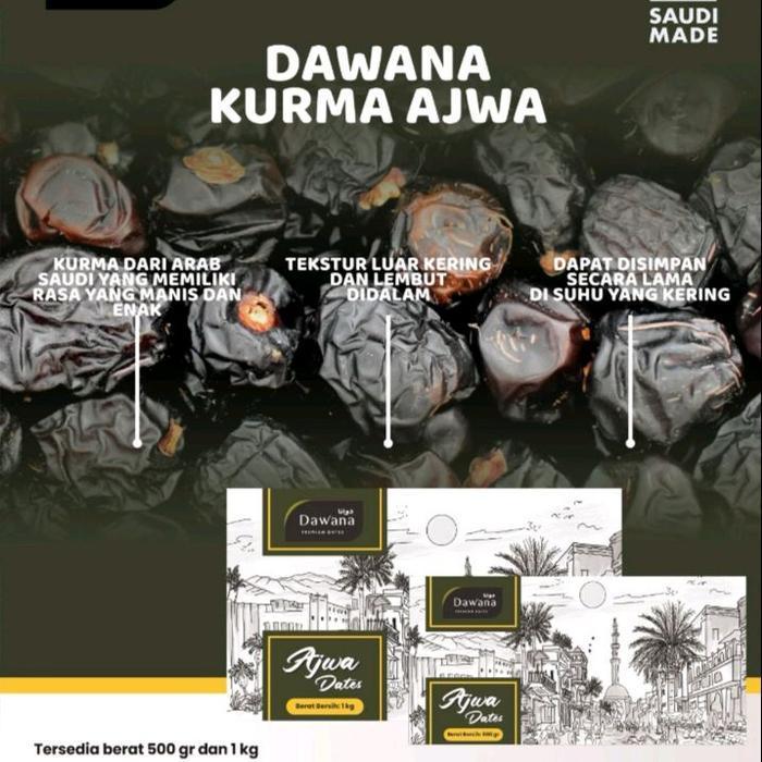 Kurma Ajwa 1Kg Premium Dawana Dates