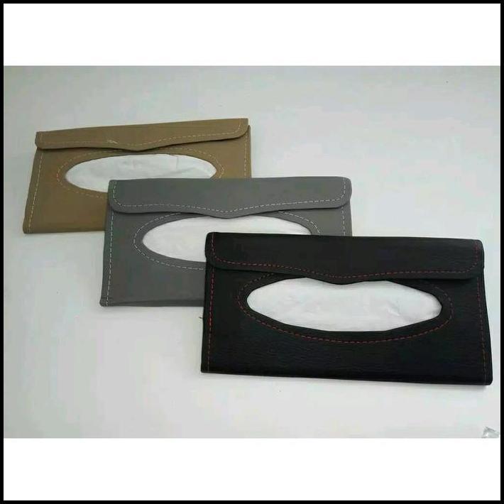 HOT DEAL TEMPAT TISSU JEPIT SUNVISOR WARNA CREM HITAM DAN ABU 