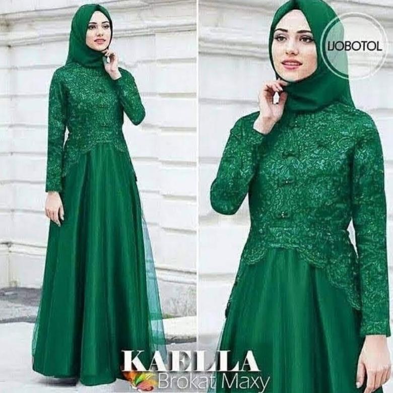 Ready Stock GAMIS BRUKAT MAXY KAELLA PREMIUM SYARI KONDANGAN JUMBO ELEGAN
