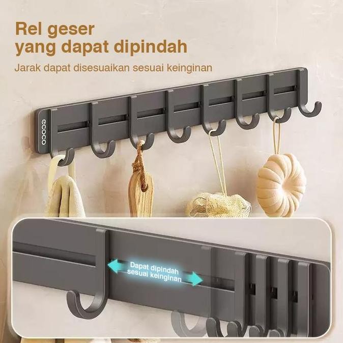 Promo Ecoco Hardware Connected Hook Aluminium -  Kait Kamar Mandi / Kait Pintu/Kait Kamar/Kait Pakai
