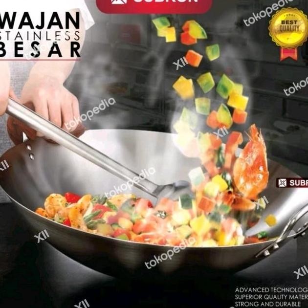 Subron Stwss32 Jumbo Stainless Wok 32 Cm Wajan Kuali Besar Tebal