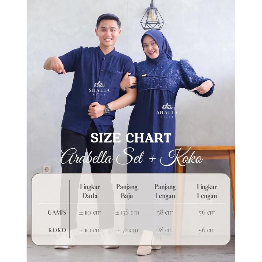 Shalia Hijab | Arabella Dress Brokat Set Koko | Gamis Couple Syari Mewah Pesta Lebaran Crinkle Tille