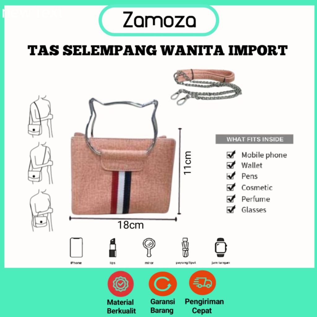Tas Wanita Import / Tas Selempang/ HandBag Wanita Unik Lucu Mewah Pink