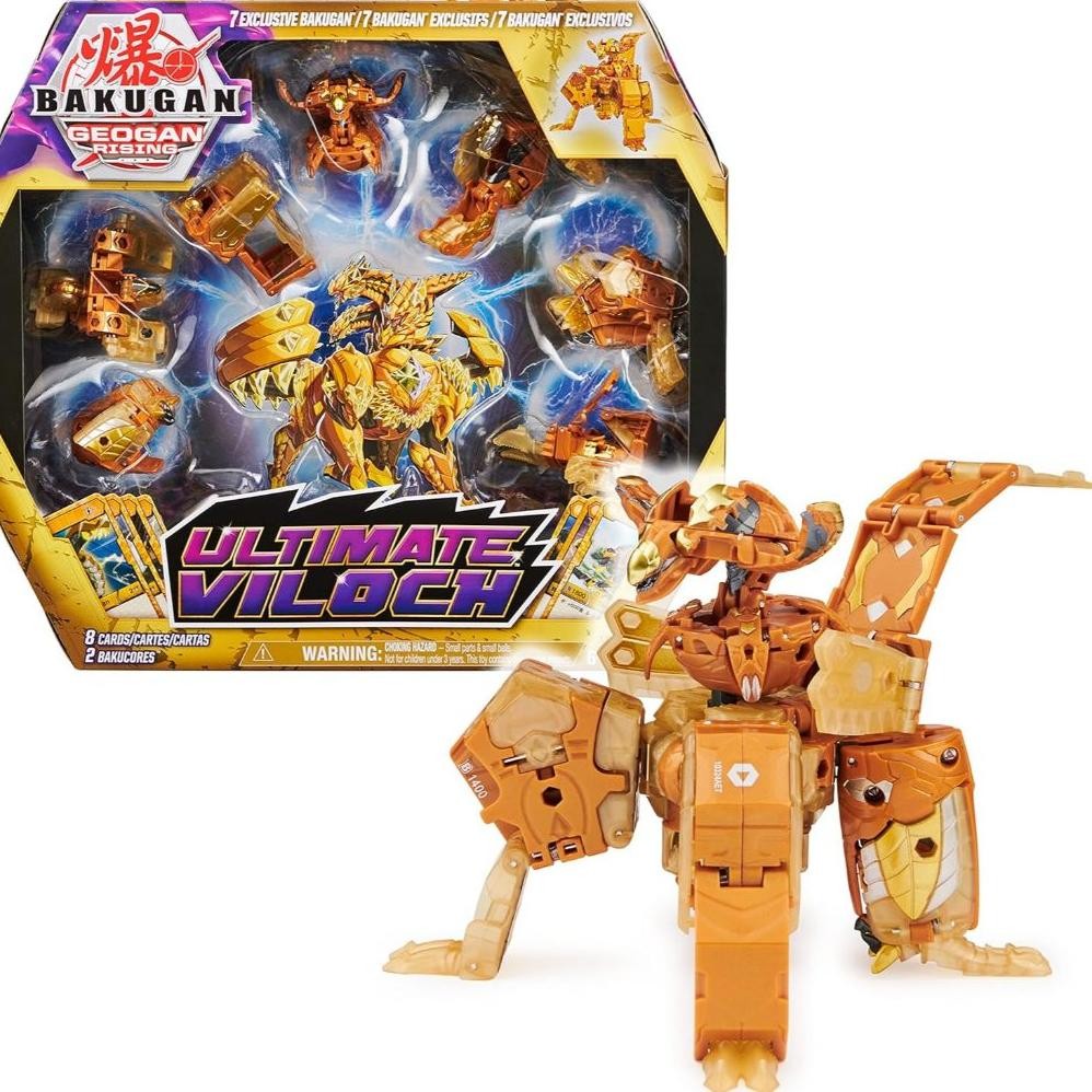 Bakugan Ultimate Viloch, 7-In-1 Exclusive Bakugan, Includes Bakucores And Trading Cards, Geogan Risi