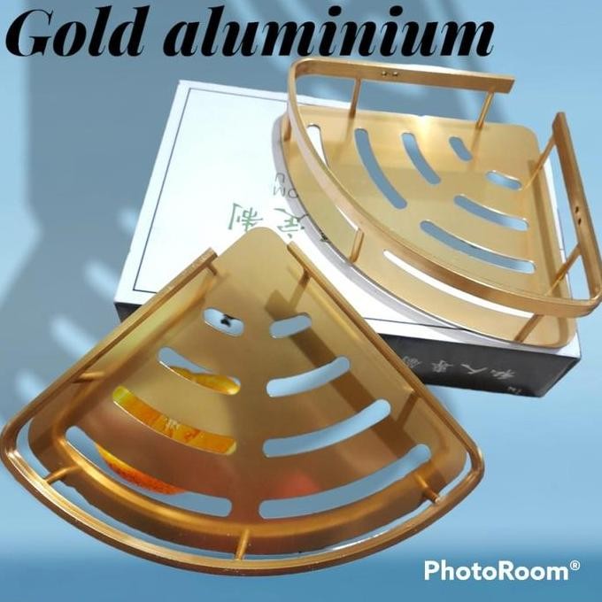 Promo Rak Kamar Mandi 2 Susun Sudut Gold / Rak Serba Guna 2 Susun Sudut Tiang Cod