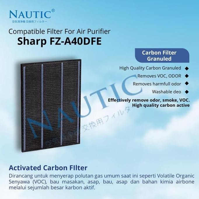 Hepa Filter Sharp Kc-A40Y / Kc-840E / Kc-940E / Kc-C70E Fz-A40Hfe