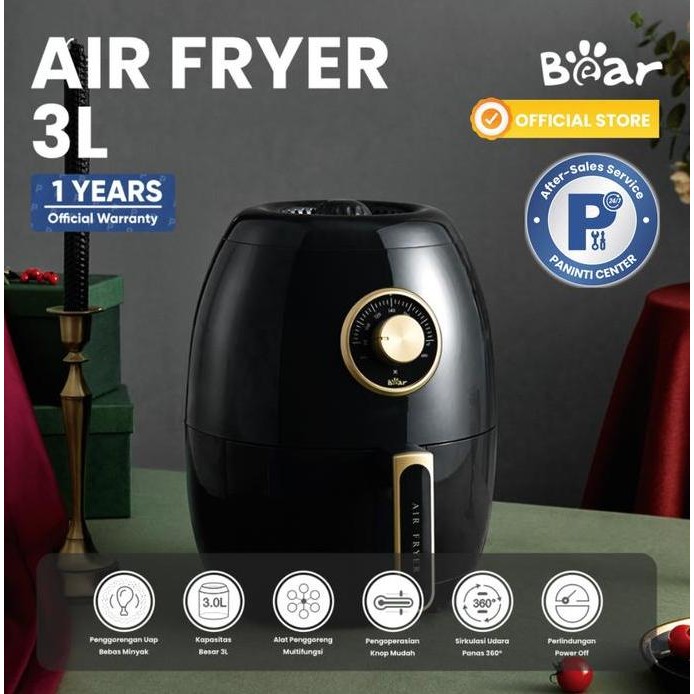 Promo Bear Air Fryer 3L / Penggoreng Tanpa Minyak COD