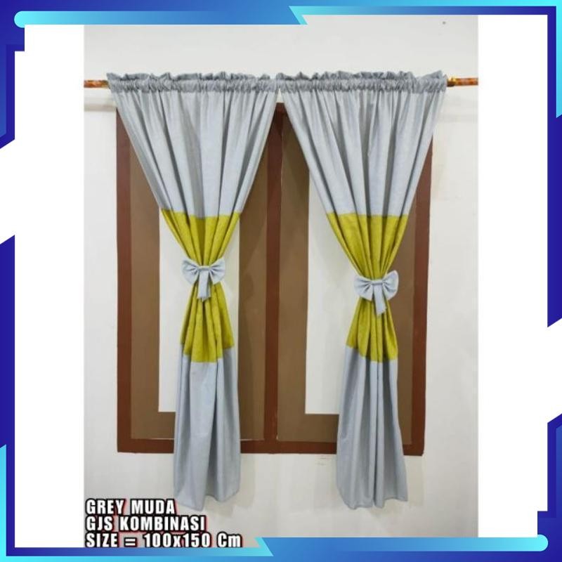 Diskon Gede Gorden Jendela Serut Polos Embos Tali Pita Uk 100x150 - 2025 COD Termurah Terlaris Berku