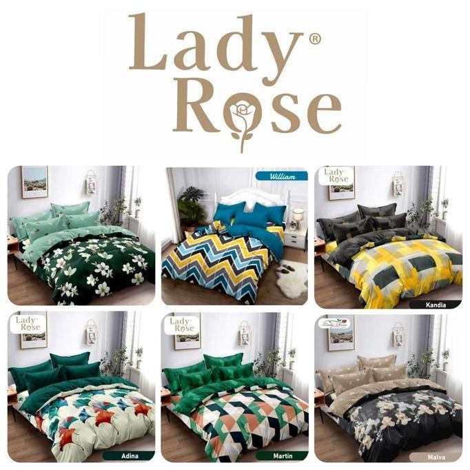 NEW Bedcover Lady Rose Set Rumbai King 180x200 Motif Terlaris dan Termurah