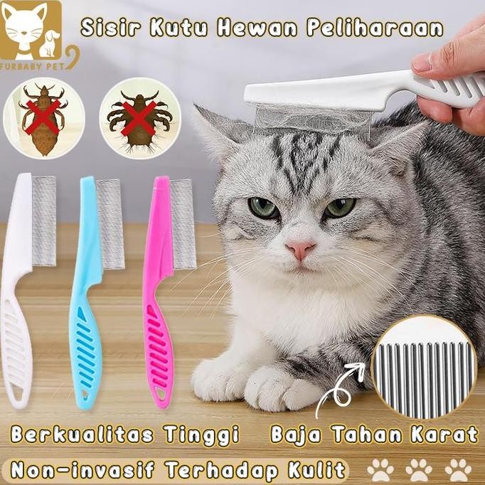 LEIRI- Sisir Kutu Kucing Sisir Kutu Anjing Sisir Kucing Sisir Anti Kutu Kucing Grooming Hewan