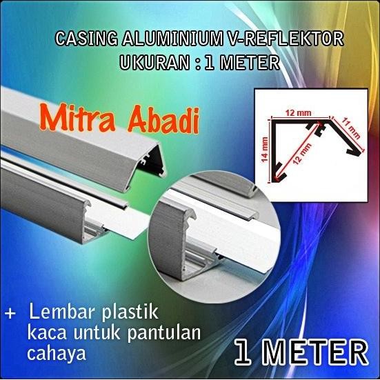 FUSHIGURO- Casing Aluminium for Hard Strip LED Model V-Reflektor Ukuran 1 meter