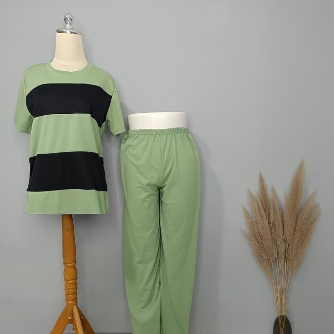 Promo Jenea - Setelan Wanita Lengan Pendek Ld 90 One Set Baju Dan Celana Panjang Terbaru Kekinian Ce