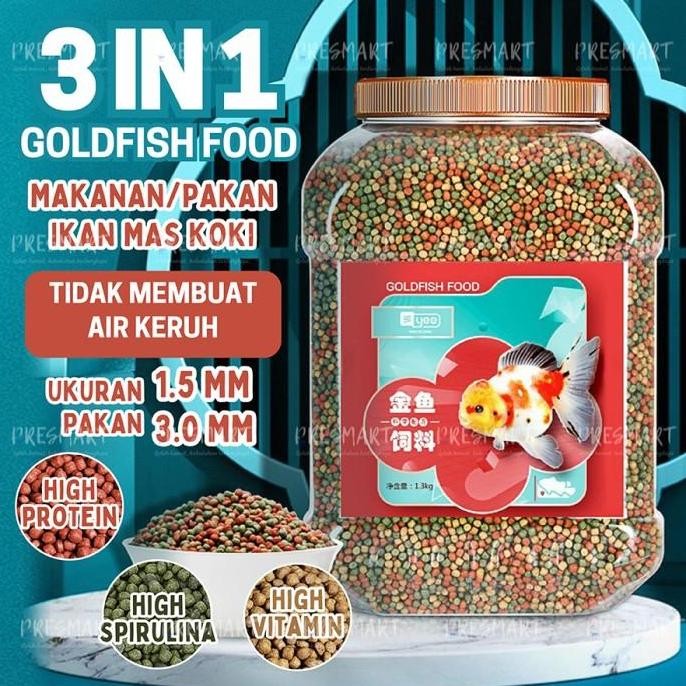 LEIRI- PELET PREMIUM IKAN MAS KOKI - PAKAN PREMIUM IKAN MAS KOKI 1.5MM & 3MM