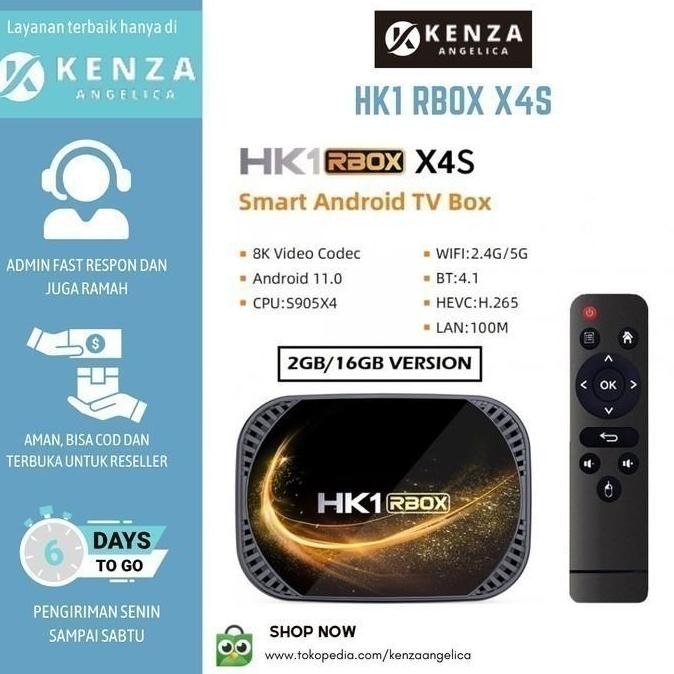 Awafash- HK1 RBOX X4S - Android 11 Smart Android TV Box 8K - RAM 4GB ROM 32GB
