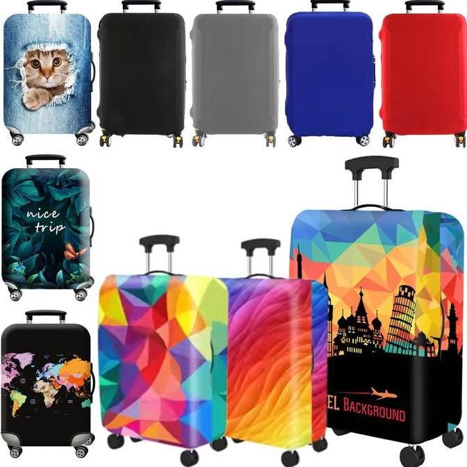 KYOKOTSU- Cover Sarung Koper Travel Motif Polos Suitcase Size 18 20 22 24 26 28 30 32 inch