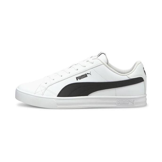 PUMA Sepatu Training Smash Vulcanised V3 Low White-Black