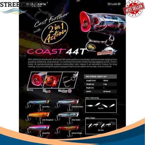 GROSIR Lure SEAHAWK COAST PENCIL POPPER 44T (4.4cm / 2.5gram)