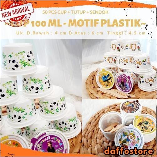Terlaris CUP ES 100 ML Wadah Es Krim Cup , Paper Cup Ice Cream Jual